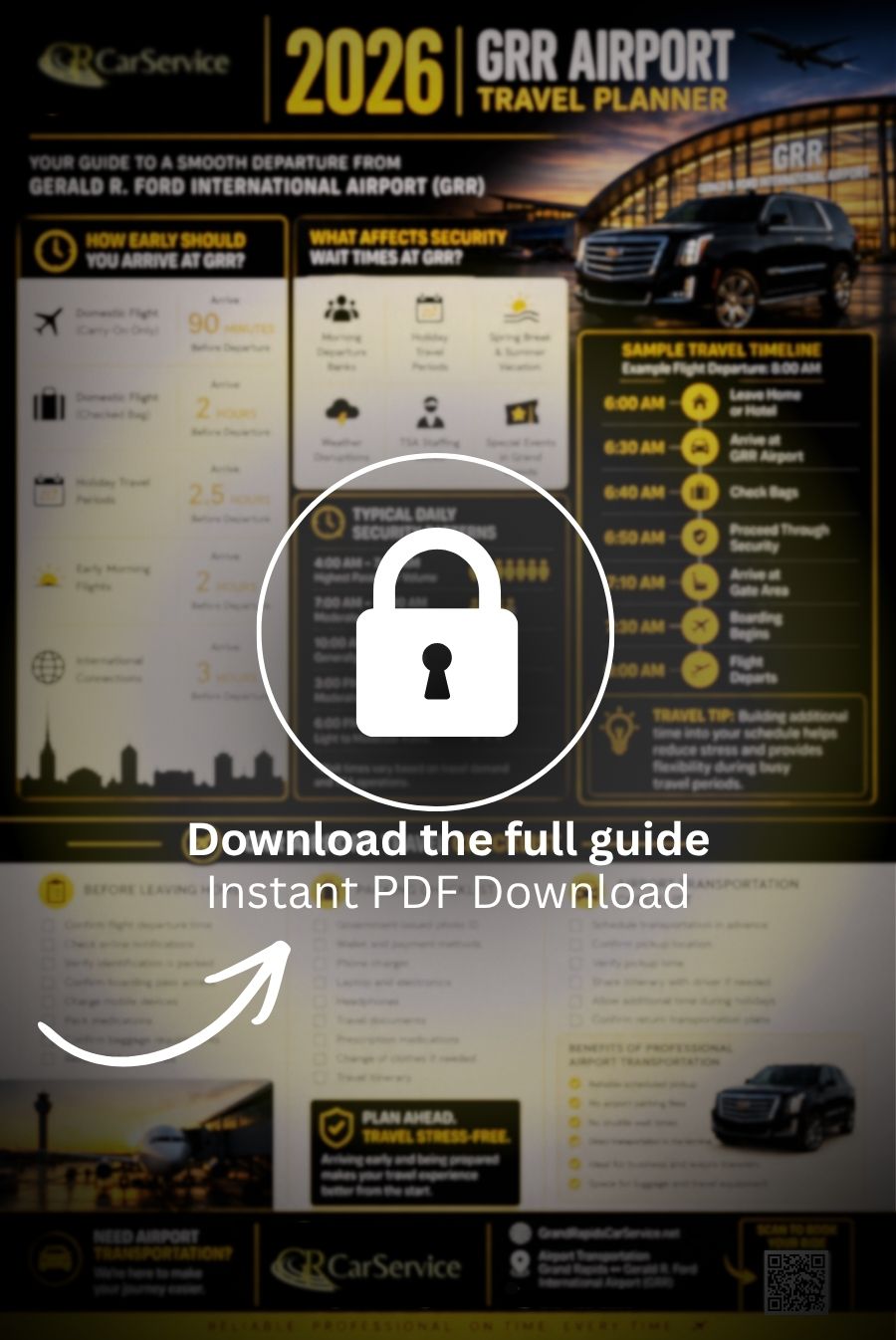 GRR Airport Arrival Time Planner