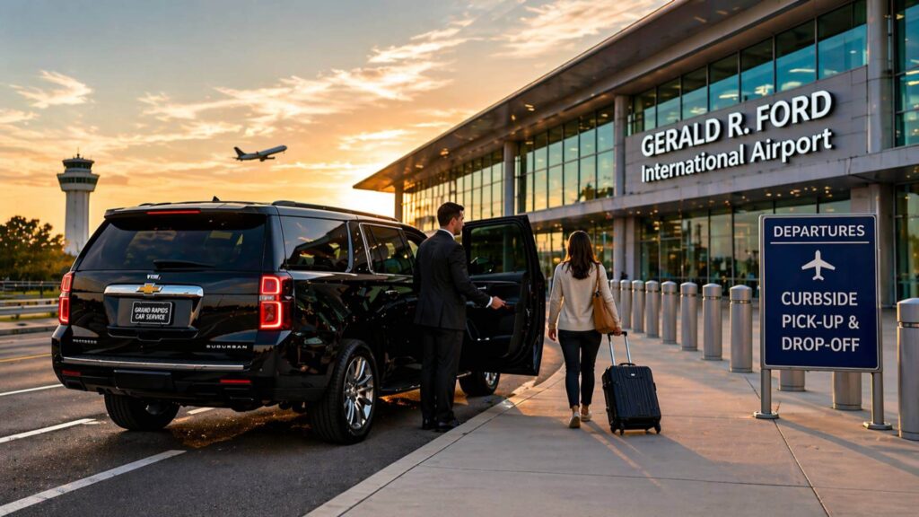 Grand rapids airport transportation vehicle at gerald r ford international airport