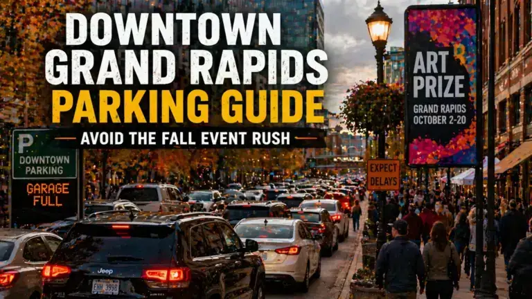 downtown grand rapids parking crowded street during fall event